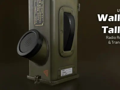 WW2 Army Radio Walkie Talkie Game-ready Textured Low-poly 3D model