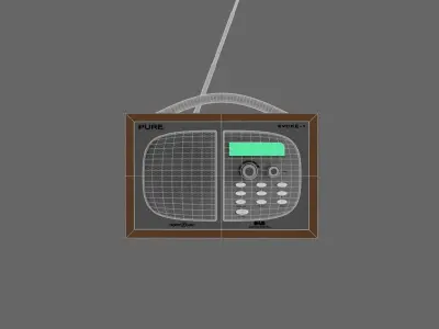 Radio in wooden box Free 3D model