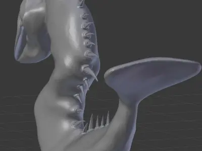 Monster Fish Skull Head 3D model