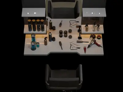 BARBER TOOL Low-poly 3D model