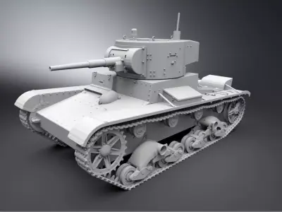 T26 tank scale model 3D print model