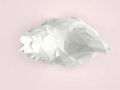Low Poly seated chicken 3D model