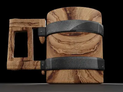 Wooden Mug 3D 3D model