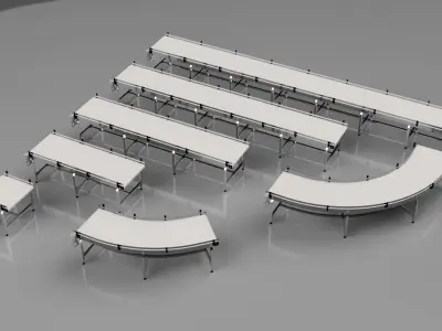 Conveyor Belt Bundle - Assembly Line 3D model