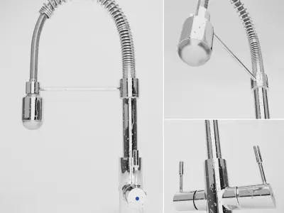 Pull-Down Kitchen Faucet Set 02 3D model