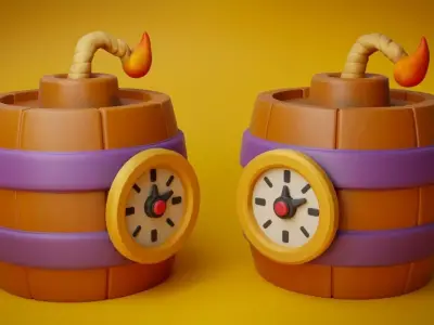 Stylized bomb for Games Low-poly 3D model