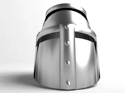 Medieval Helmet - Great Helm 3D model