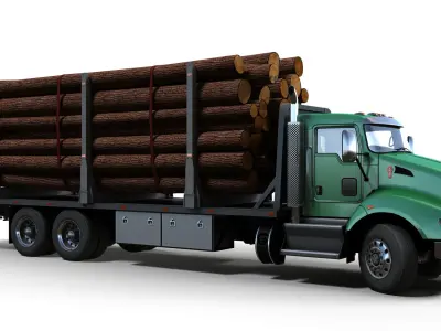 Kenworth t440 log truck 3D model