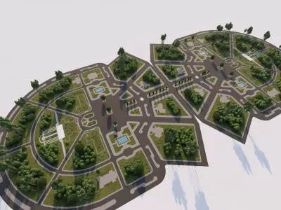 public park-Private Park Landscape -Park Center 3D model get