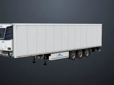 Generic Refrigerator Trailer 05 for Heavy Truck PBR Low-poly 3D model