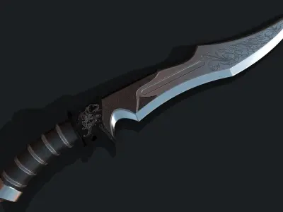 Hunting Knife HQ v2 Low-poly 3D model