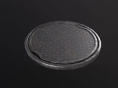 City Manhole 3D Model Low-poly 3D model