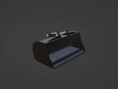Excavator wide soil bucket 3D model