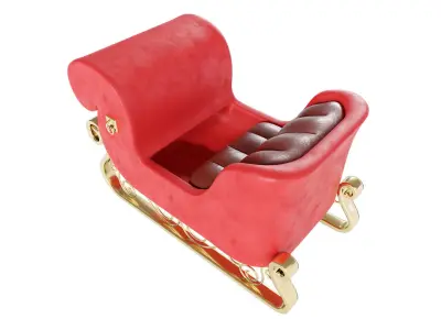 Santa reindeer Sleigh 3d model  3D model