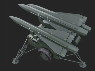 Mim 23 HAWK - Air Defense Missile Low-poly 3D model