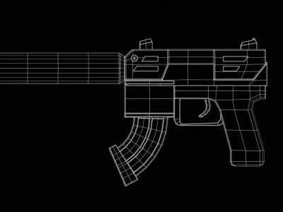 Stylized SMG fun Low-poly 3D model