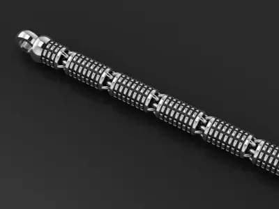 9mm Stylish antique chain with patterns 3D print model