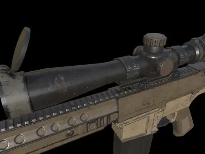 M001K1 Sniper Rifle Low-poly 3D model