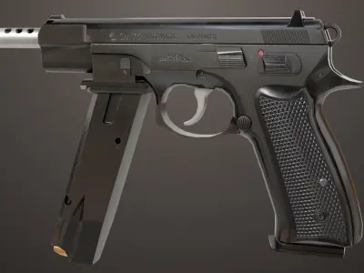 Pistol 09 Black Generic All PBR UE Textures Included Low-poly 3D model