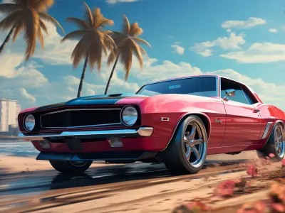 GTA 6 Muscle Car base mesh Low-poly 3D model