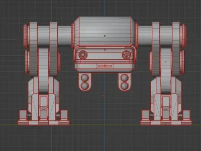 Old Battle Mech Free low-poly 3D model