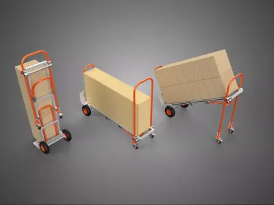 3IN1 CONVERTIBLE FOLDING HANDTRUCK HAND TRUCK CART TROLLEY BOX 3 3D model