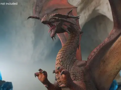 Mythical Dragon Creature Flying 3D model