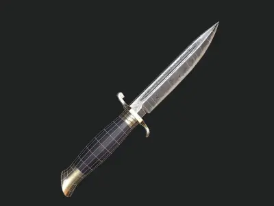 Finka - Soviet NKVD knife - Game-Ready Lowpoly PBR Low-poly 3D model