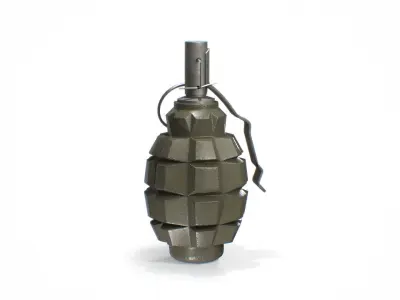F-1 WW2 Grenade dark Low-poly 3D model