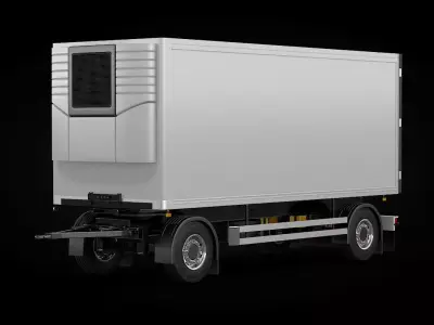 Two Axle Refrigerator Trailer 3D model