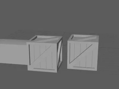 boxes low poly models Wooden Crates Low-poly 3D model