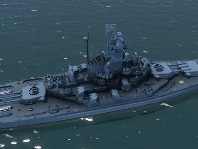 USS Alabama Battleship 3D model