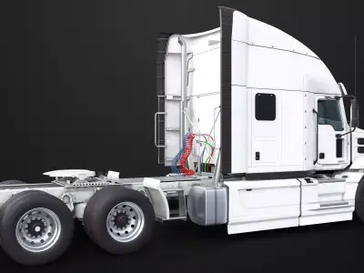Heavy Truck Chassis 05 Generic White All PBR Unity UE Textures Low-poly 3D model