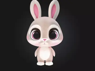 Fluffy Bunny  A Bundle of Bounce  Whiskers and Wonder 3D model