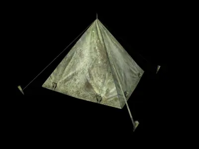 Military Tent - 3 - PBR - Textured Low-poly 3D model