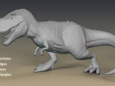 Tyrannosaurus Rex Blender Rigged t-rex 3D model