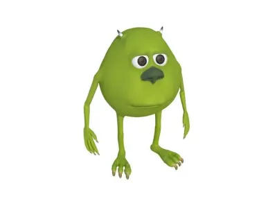 Low-Poly MEME Mike Wazowski and Sully Monsters Inc RIGGED 3D Low-poly 3D model