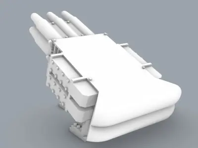 Naval Defense Systems Set - 4 Weapon Models Low-poly 3D model