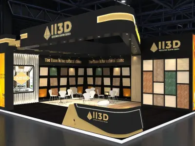 Exhibition Stand Stall Two Side Open 9X7 3D model purchase