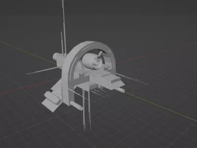 Space Ship Low-poly 3D model