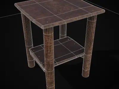 Rustic Simple Bed Side Table Low-poly 3D model