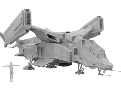 Sci Fi Spaceship - Battle Ship - 3D model