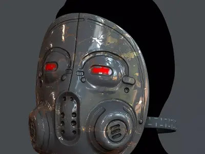 Gas mask helmet 3d model scifi  Low-poly 3D model 8