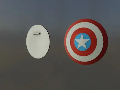 Captain America Shield Low-poly 3D model