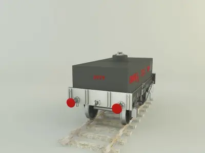 Train fuel wagon 3D model
