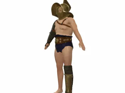 Roman Gladiator Low-poly 3D model