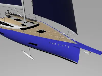 Eleva Yacht - THE FIFTY sailboat Mid-detail model 3D model