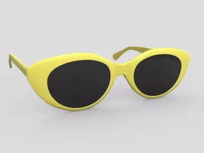 Sunglasses 2 cat eye Low-poly 3D model