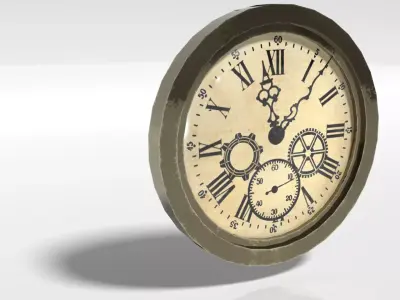 Round Shaped Wall Clock Free low-poly 3D model
