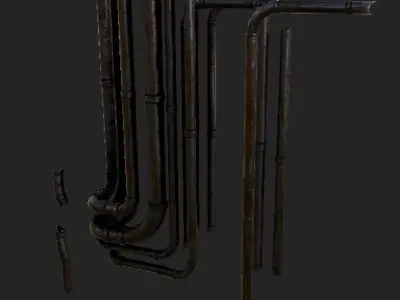 Pipes assets Low-poly 3D model